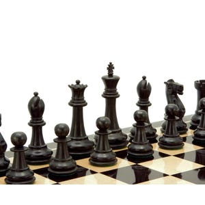 Victoria Series Ebonised Boxwood Chess Pieces - 3.75 Inch image 4
