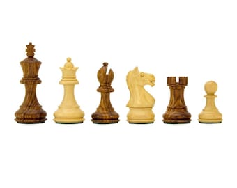 Fierce Knight Sheesham Staunton Chess Pieces - 3 Inch Including Dark Wood Case