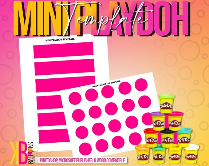 Instant Download Mini Playdoh Template Party Favors Treats Kids Parties Instant Download Mini Playdoh Template Party Favors Treats Kids Parties