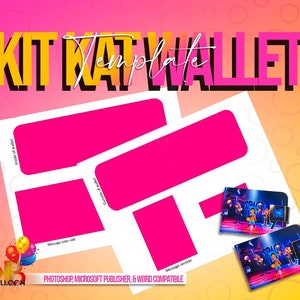 Instant Download Kit Kat Wallet Template - Party Favors- Treats- Kids parties-custom treats- event decor