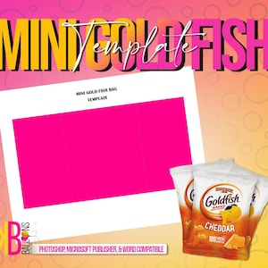 Instant Download Mini Goldfish bag Template - Party Favors- Treats- Kids parties