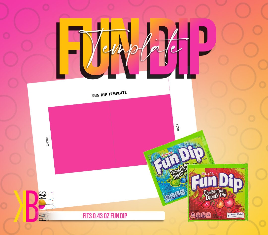 Instant Download Fun Dip Template Party Favors Treats Kids Parties - Etsy