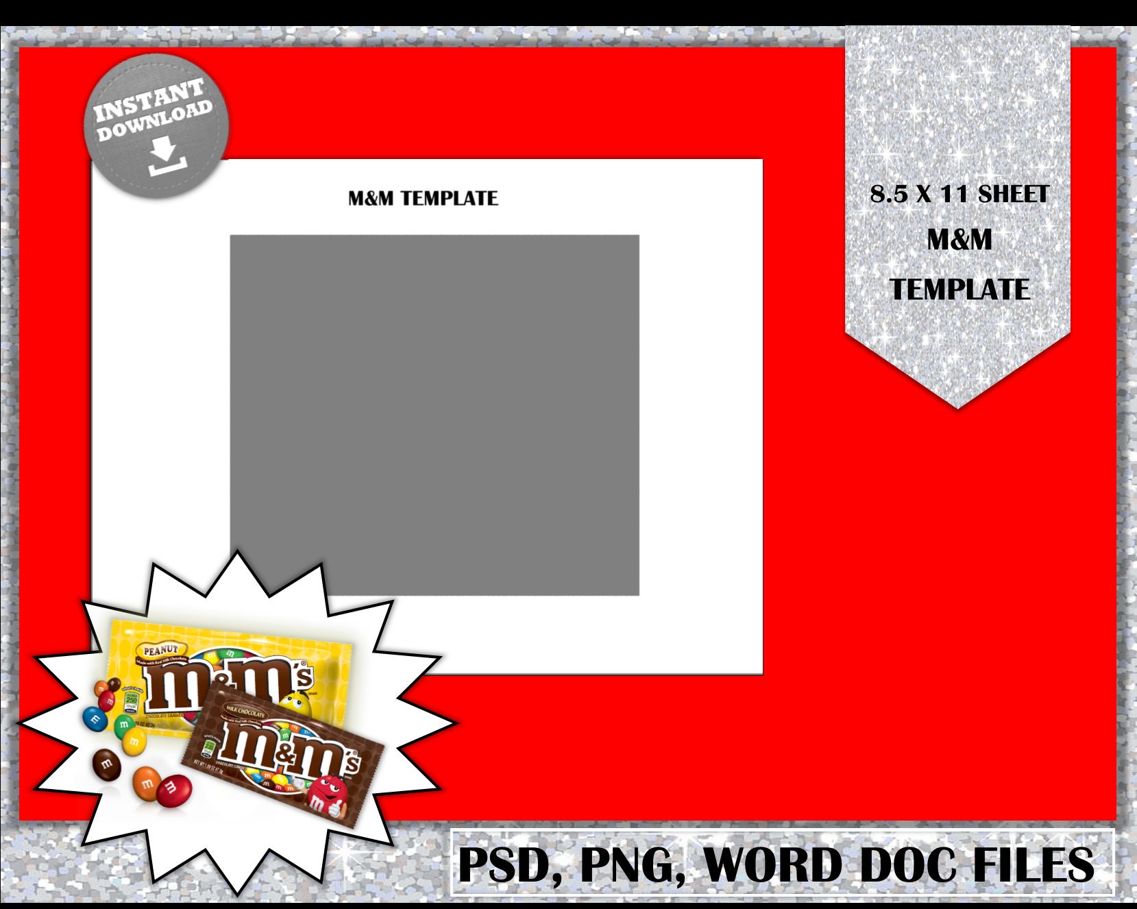 Instant Download M M Template Party Favors Treats Kids Etsy