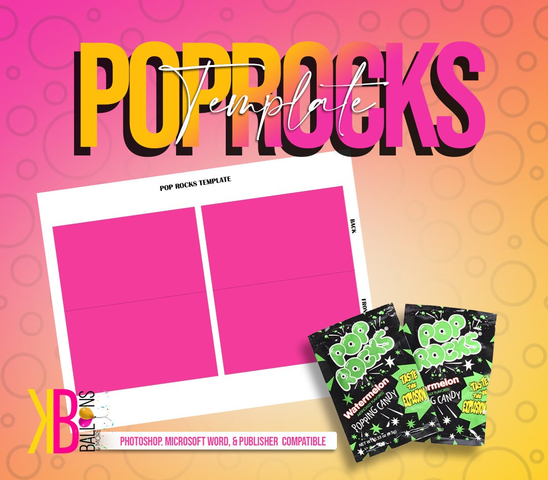 Custom Pop Rocks Instant Download Pop Rocks Template - Party Favors- Treats- Kids ...