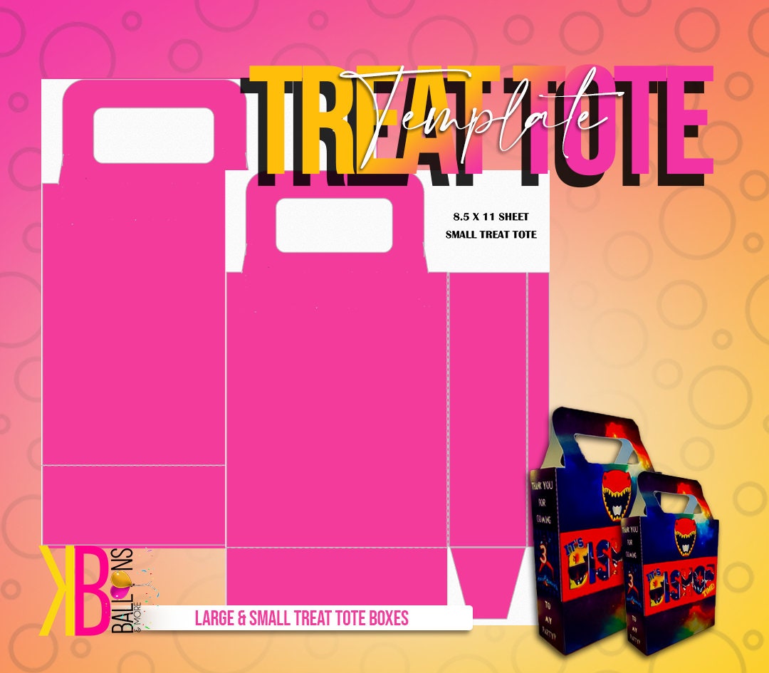 Instant Download Treat Tote Template - Party Favors- Treats- Kids ...