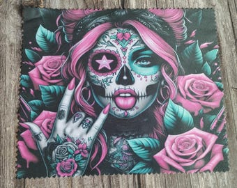 Lens Cloth, Spectacle Cloth, Gothic cloth, Day of the Dead Lens Cloth