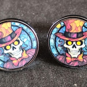 Gothic Skull Cufflinks, Gift for Goth