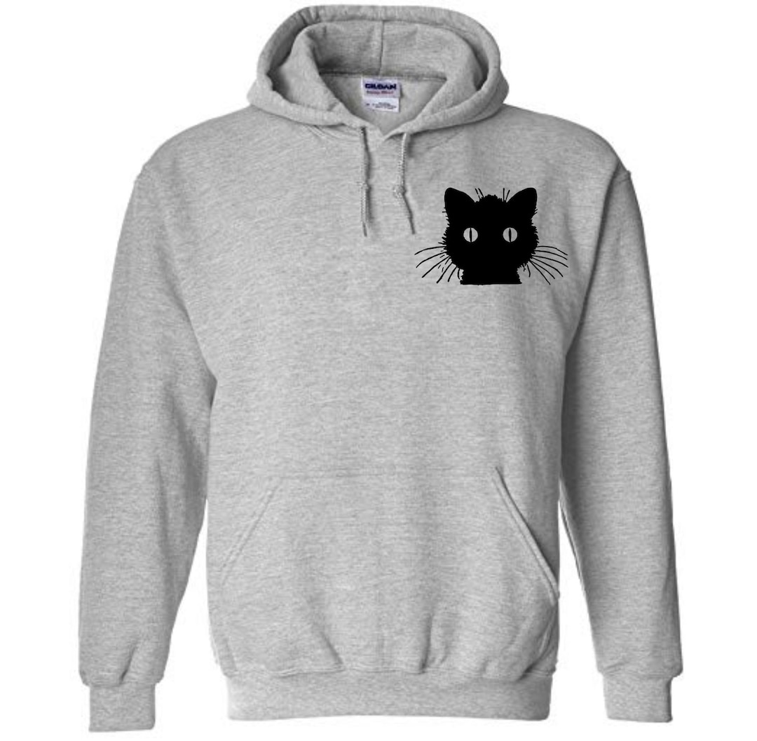 Black Cat Hoodie Etsy