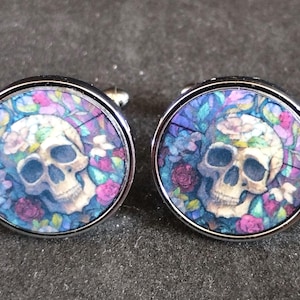 Gothic Skull Cufflinks, Gift for Goth