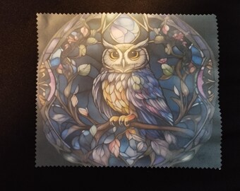 Lens cloth, spectacle cloth, gothic owl
