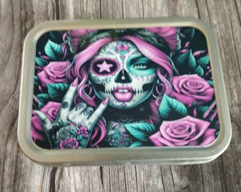 The Spooky B*tch Tobacco Tin: Silver or Gold 2oz Metal Tin