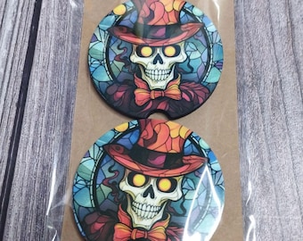 Dapper Skeleton Car Coasters