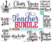 Teacher svg bundle, Teacher bundle svg, Teach love inspire, Chaos coordinator, Livin that teacher life, Educator of tiny humans, SVG, Cricut