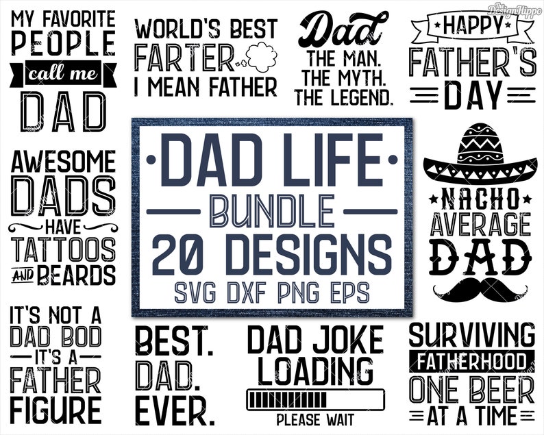 Download Funny Dad SVG Bundle Cricut designs PNG DXF Cut files | Etsy