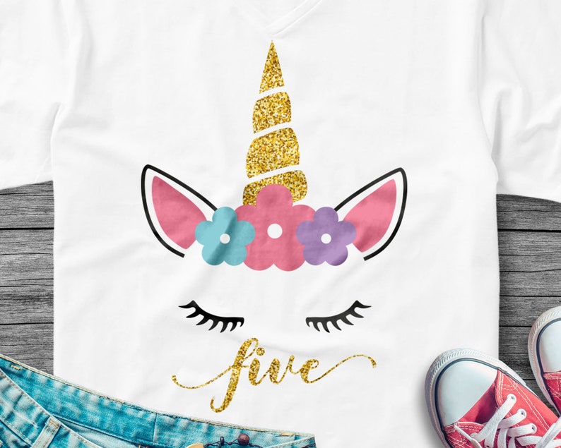Download Unicorn svg 5th svg 5th Birthday svg Birthday svg Cute | Etsy