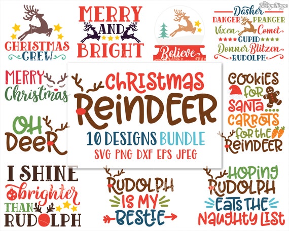 Download Christmas reindeer svg bundle Reindeer names svg Christmas ...