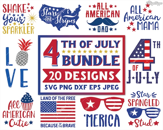 4th Of July Svg Bundle Patriotic Svg Fourth Of July Etsy