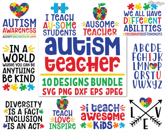 Download Autism Svg Bundle Autism Teacher Svg Autism Awareness Etsy