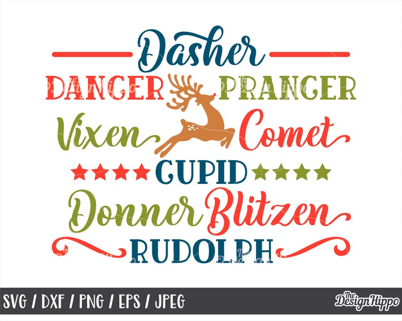 Download Christmas reindeer svg bundle Reindeer names svg Christmas ...