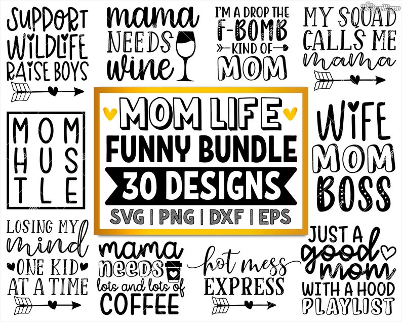 Funny mom svg bundle, Cricut designs, PNG DXF Cut files, Mom life quotes, Southern mama sayings, Mom of boys girls both, Wine Coffee mug svg 