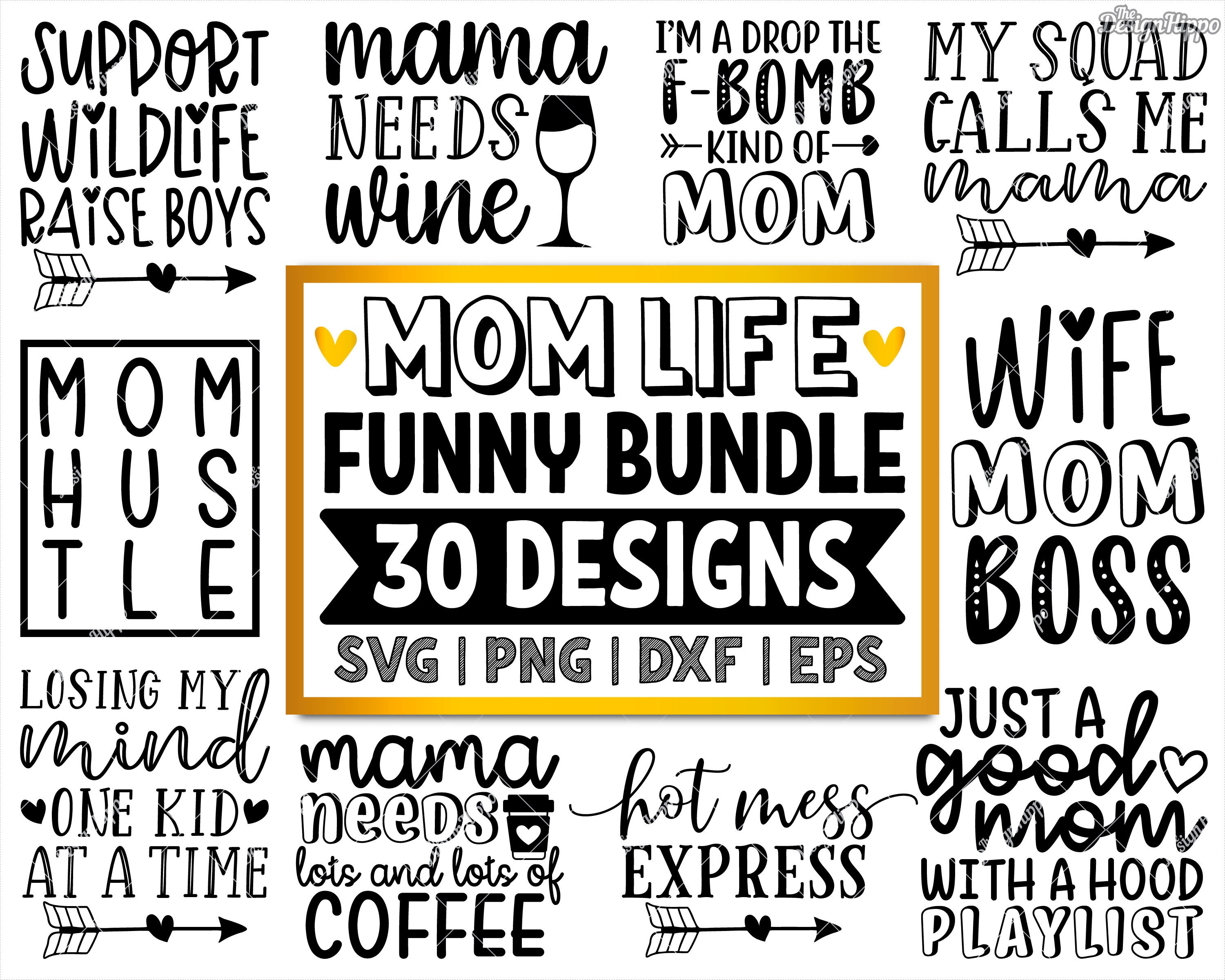 Funny mom svg bundle, Cricut designs, PNG DXF Cut files, Mom life quo…