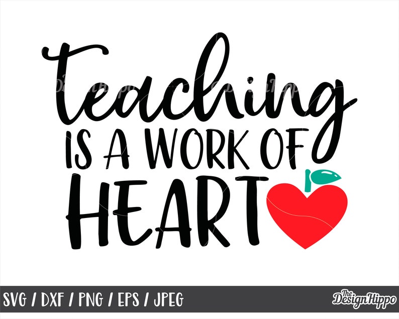 Download Teaching is a work of heart svg Teacher valentine svg | Etsy