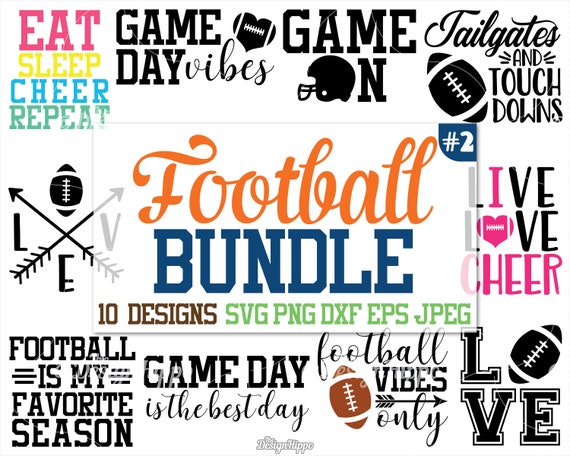 Football Svg Bundle Football Bundle Svg Love Football Game Etsy