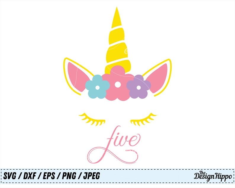 Download Unicorn svg 5th Birthday svg Fifth Birthday svg Unicorn | Etsy