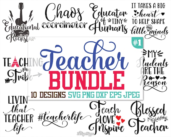 Download Teacher Svg Bundle Teacher Bundle Svg Teach Love Inspire Etsy