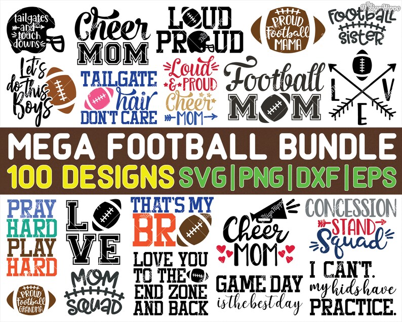 Download Mega Football svg Bundle of 100 designs SVG PNG DXF Cricut | Etsy