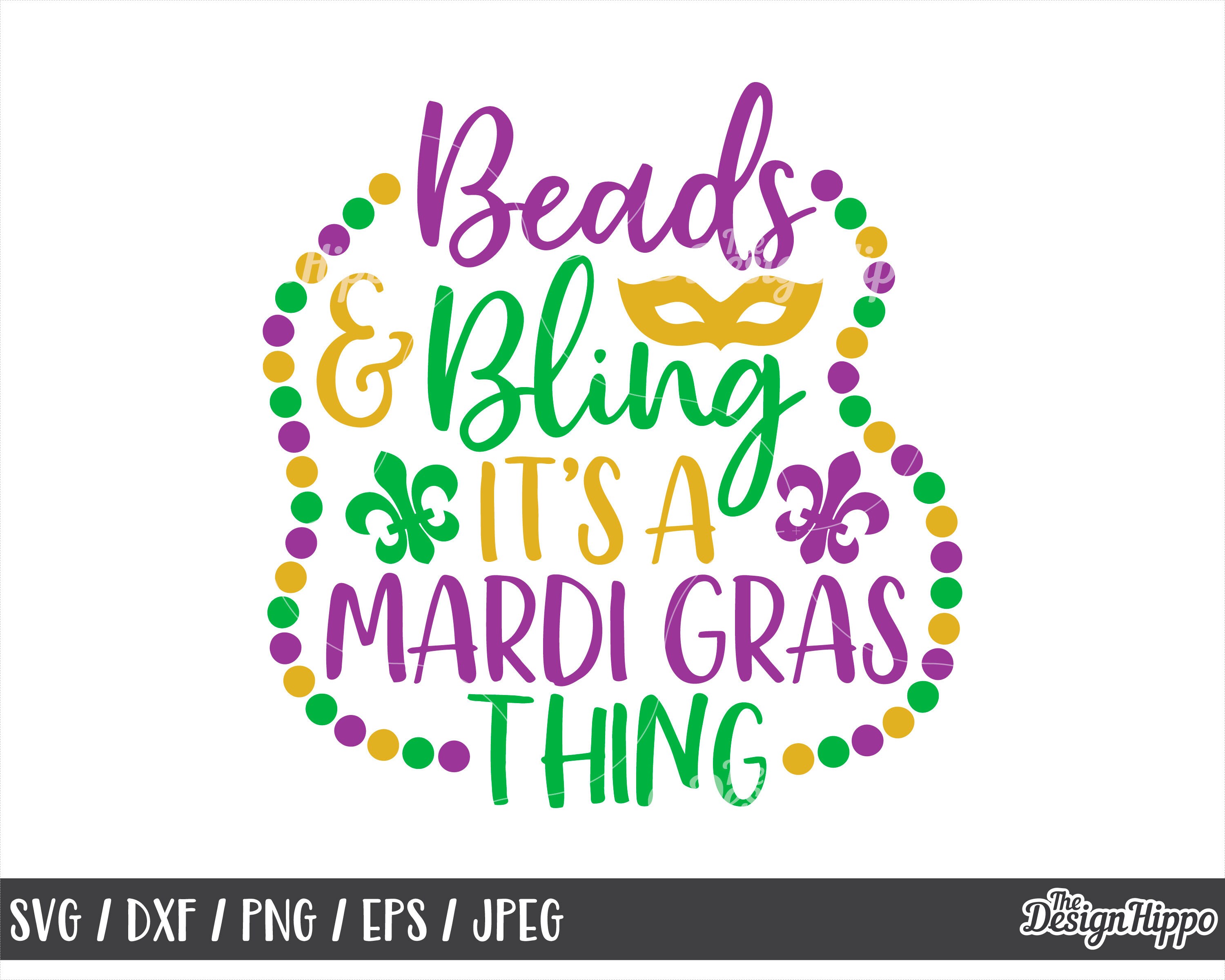 Beads and Bling It’s a Mardi Gras Thing Svg Fleur De Lis - Etsy