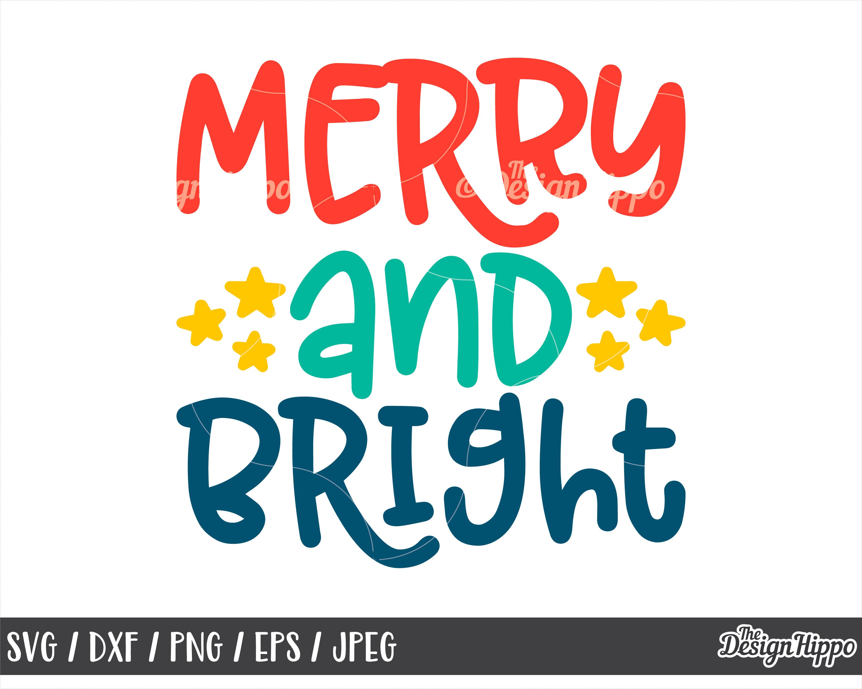 Merry and Bright Svg Merry Svg Bright Svg Christmas Svg | Etsy