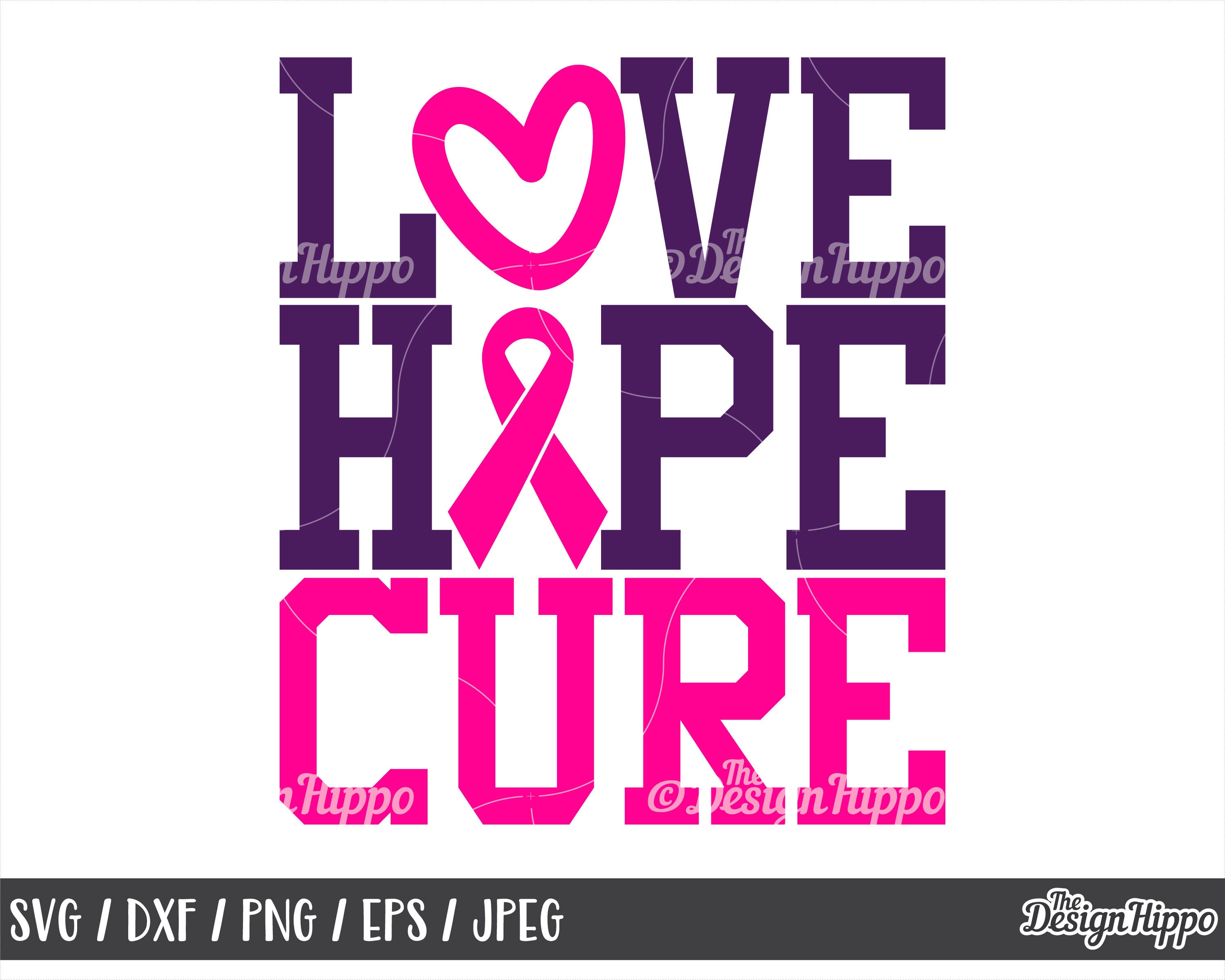 Love hope cure svg Breast cancer svg Breast cancer awareness | Etsy