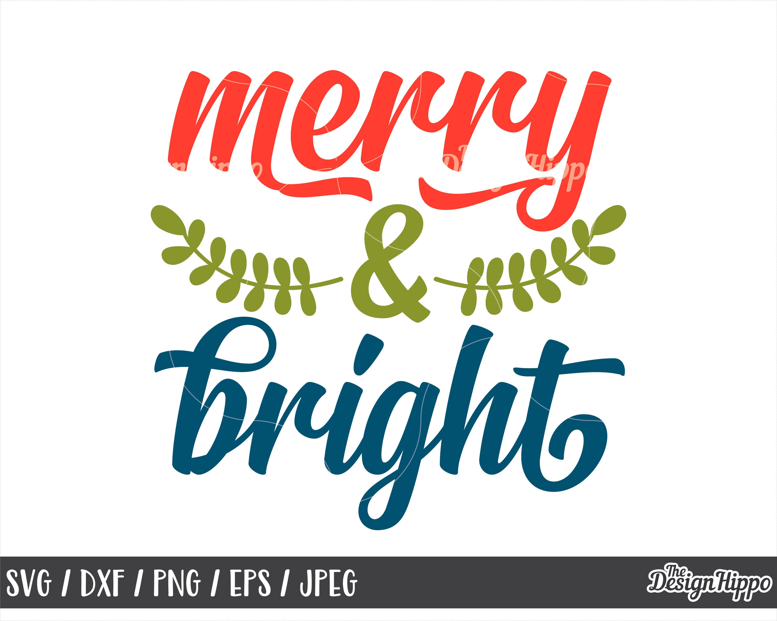 Merry and Bright Svg Merry Svg Bright Svg Christmas Svg | Etsy