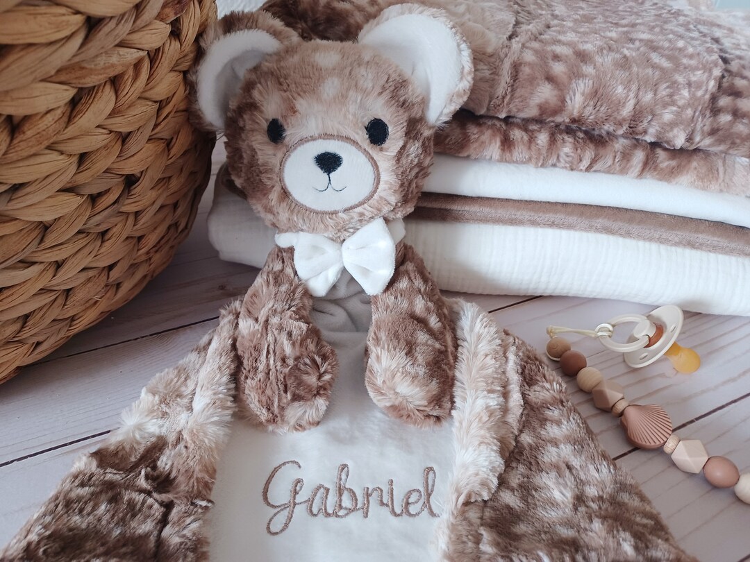 Doudou personnalisé, couverture pour bébé, cadeau nouveau-né, tout en ...