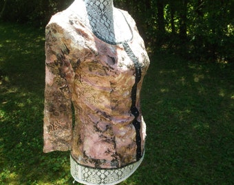 Laura Petite/ Corset Style Pink Lace/ Scoop Neck/small/