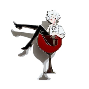 astarion wine glass enamel pin