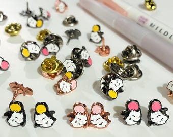 set of two tiny moogle pins