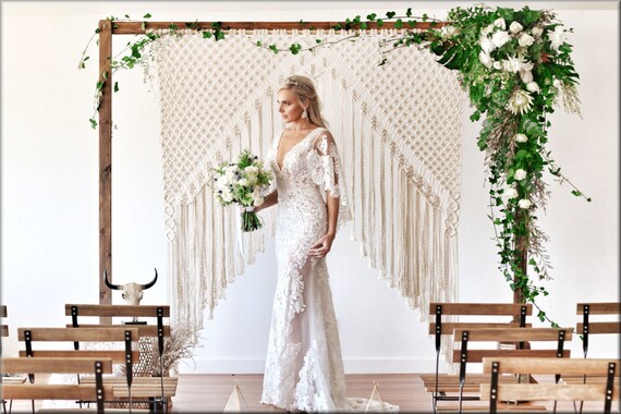 Macrame Wedding Backdrop Boho Wedding Decoration Wall Etsy