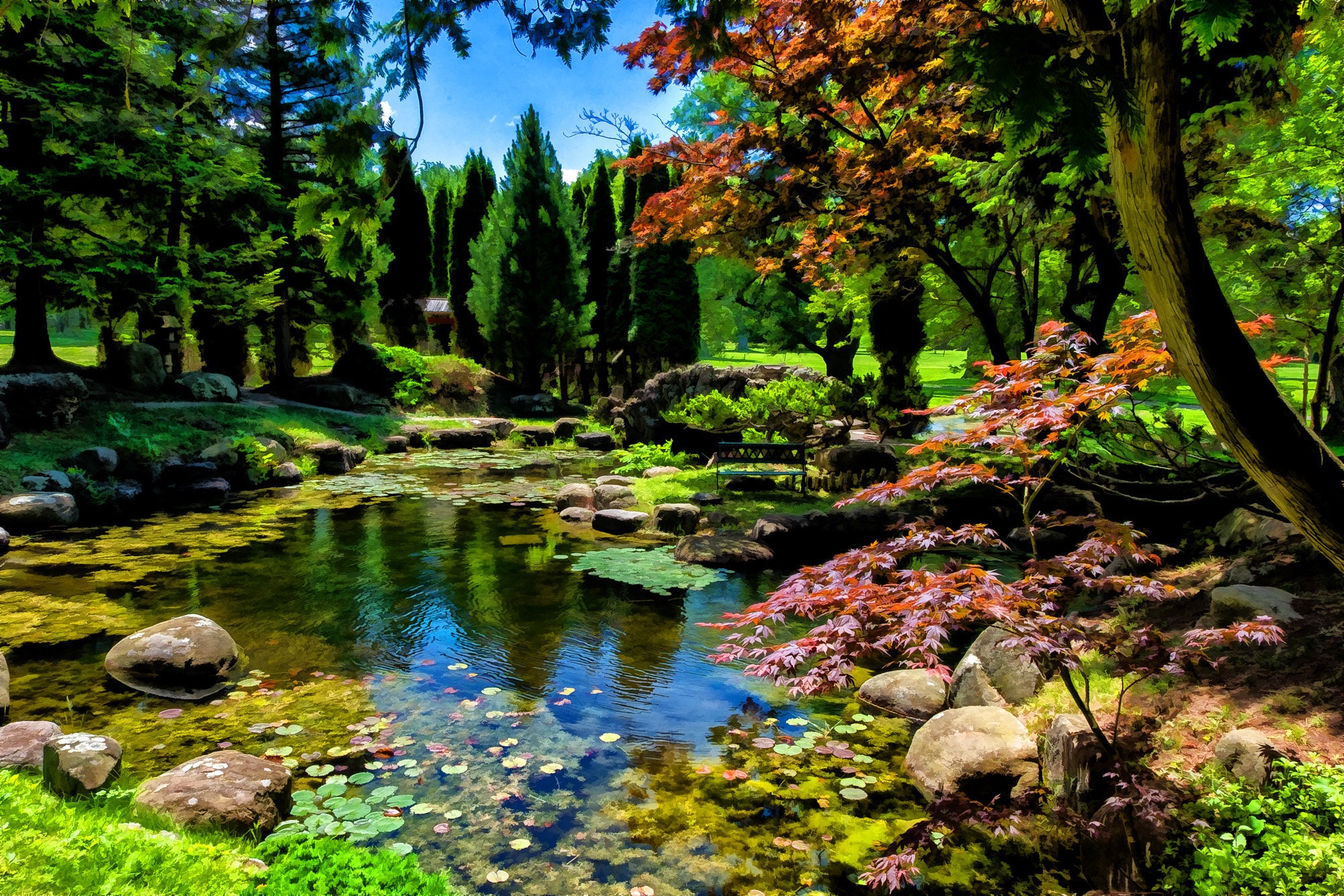 Japanese Garden Photographic Art Print Fine Art Print of Etsy UK