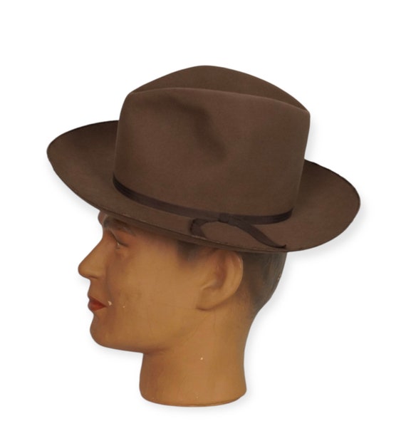 30s 40s Milk Chocolate Brown Fedora - Vintage 30s 