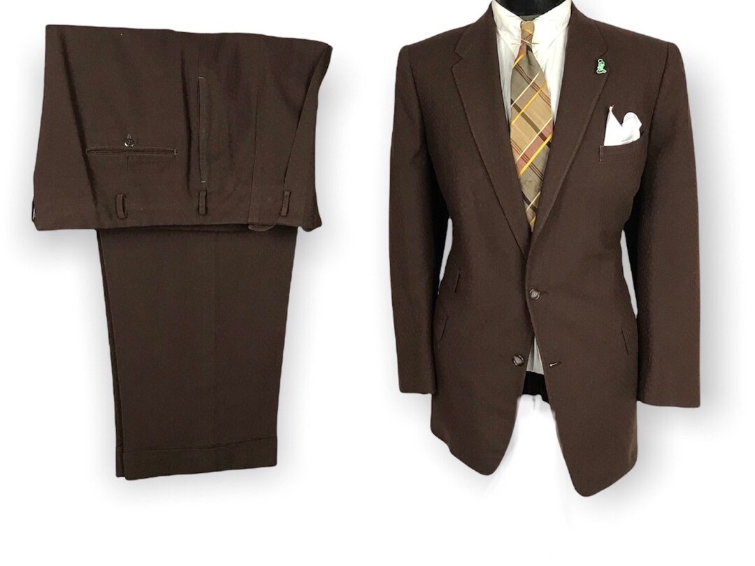 スーツ 50's style Fleck Nep Homespun Setup 40s 50s Brown SB Fleck Suit - Vintage Red Pattern Jacket