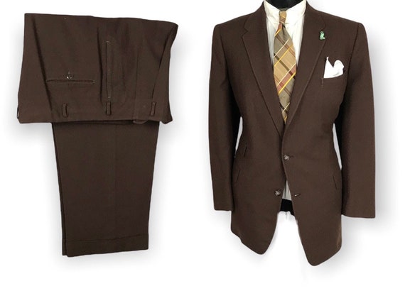 スーツ 50's style Fleck Nep spun Setup 40s 50s Brown SB Fleck Suit - Vintage Red Pattern Jacket