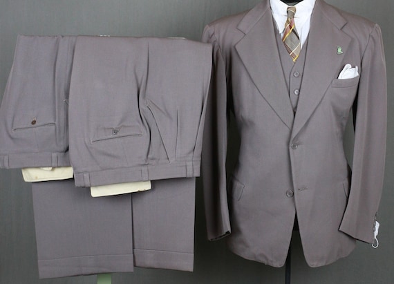 40s Beige SB Gab 4pc Suit - 50s Sports Suit - 2 Pa