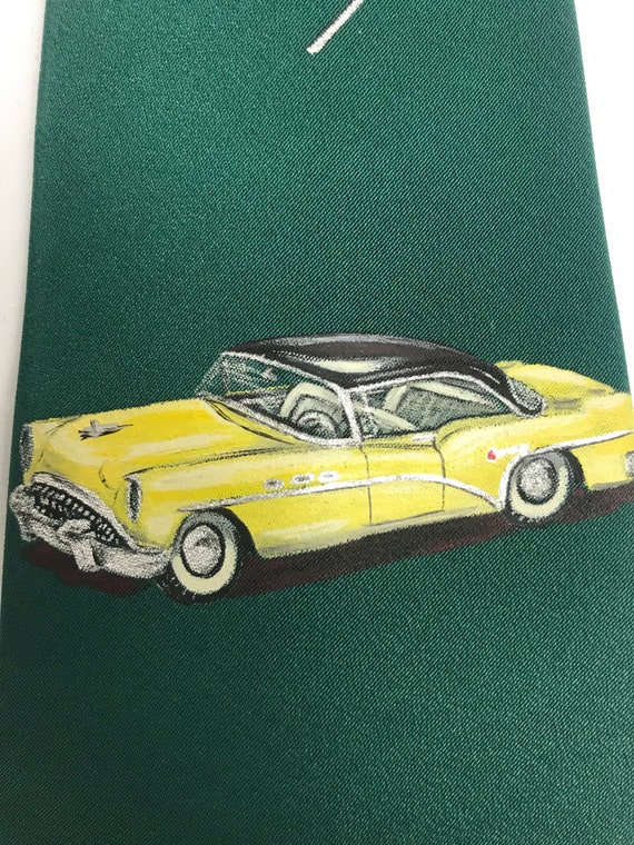 RESERVED - 1954 Buick Hand Painted Tie - Vintage … - image 3