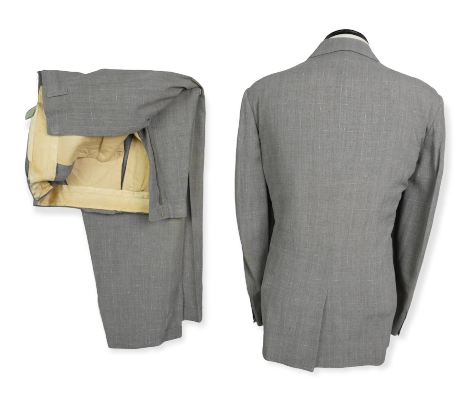 1950s Deadstock Atomic Fleck Gray Skirt Suit