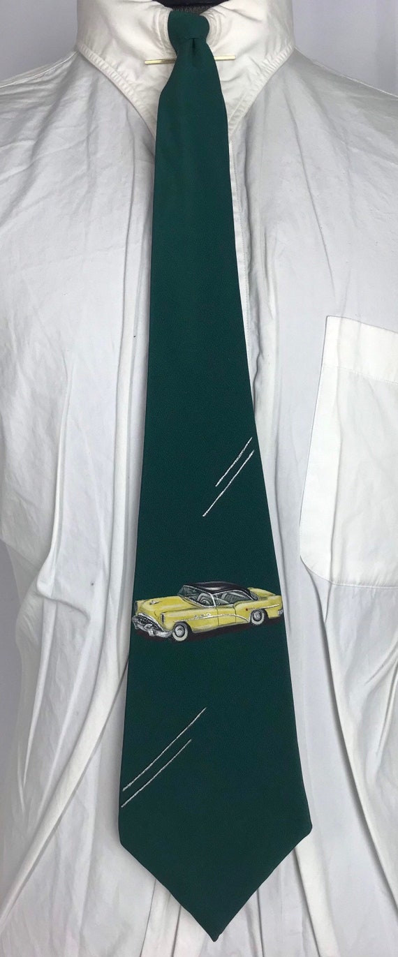 RESERVED - 1954 Buick Hand Painted Tie - Vintage … - image 5