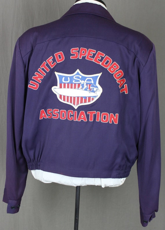 50s XL Purple Gab Short Jacket - 40s Speedboat Ric
