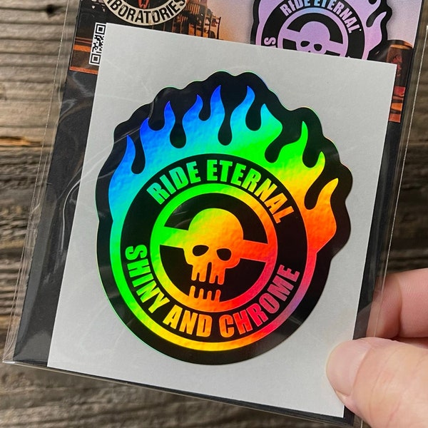 WAR BOY Holographic Vinyl Sticker! Ride Eternal Shiny & Chrome! Mad Max Fury Road All Weather 3.5" Decal. Wasteland Skull.