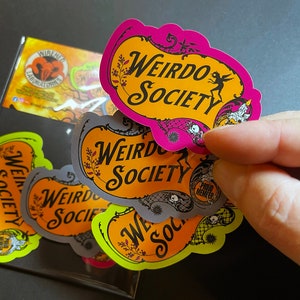Weirdo Society Vinyl Stickers! Three (3) Pack! Indoor/Outdoor 3&quot; Decals, Laminated & Waterproof! Weird | Goth | Unusual Stickers!